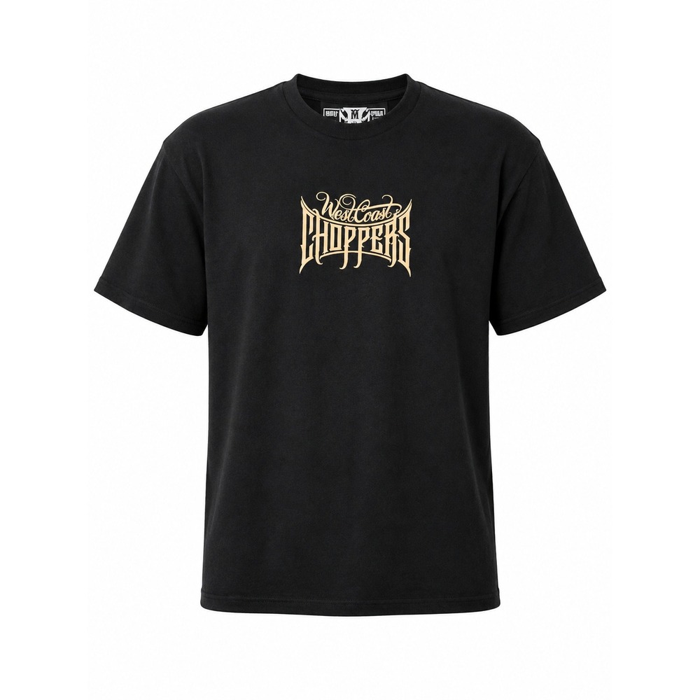 West Coast Choppers Black Medium Graphic T-Shirt Front Back Print